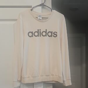 Adidas Cream Sweatshirt with Black Logo